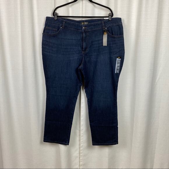Lee Relaxed Fit Straight Leg Mid Rise Jeans Sz.24W Petite NWT - Picture 1 of 11